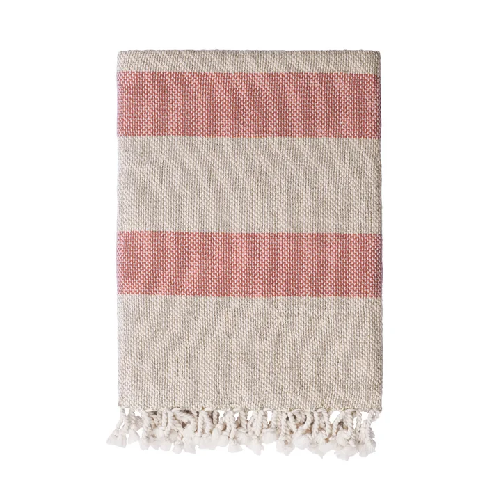 Linen Basket Couverture de Studio Zondag dans la version nature / spicy orange