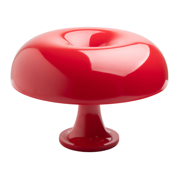 Nessino lampe de table de Artemide dans la couleur rouge