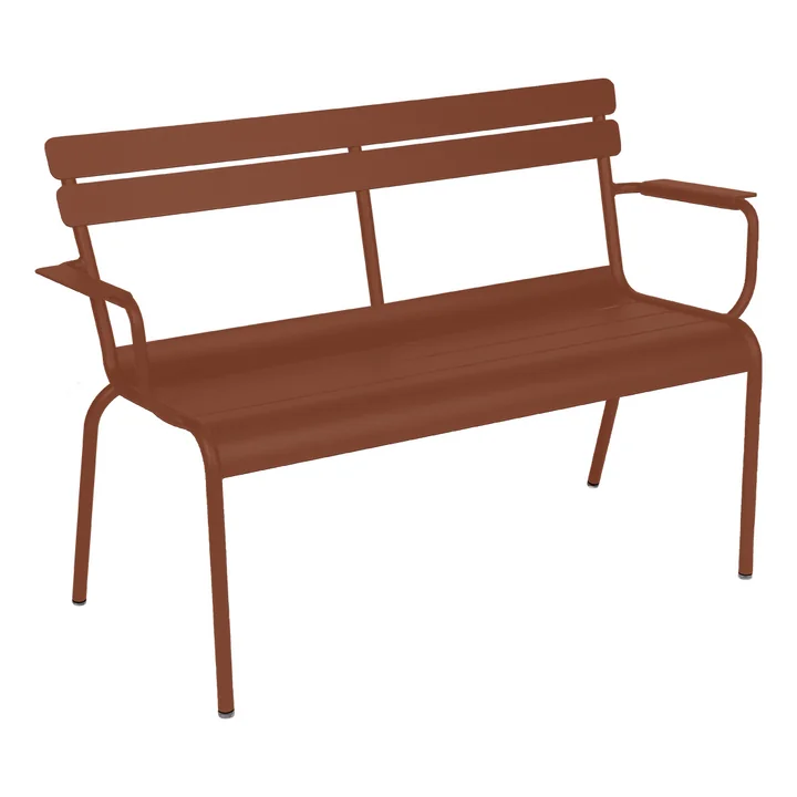 Luxembourg Banc de jardin avec accoudoirs de Fermob en couleur 2 places, rouge ocre