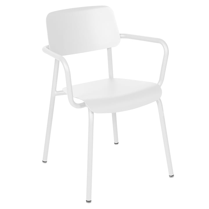 Studie Chaise avec accoudoirs de Fermob dans la couleur blanc coton