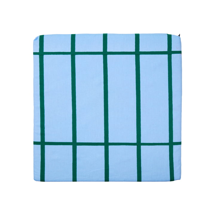 Marimekko - Tiiliskivi Coussin d'assise 40 x 40 cm, bleu clair / vert