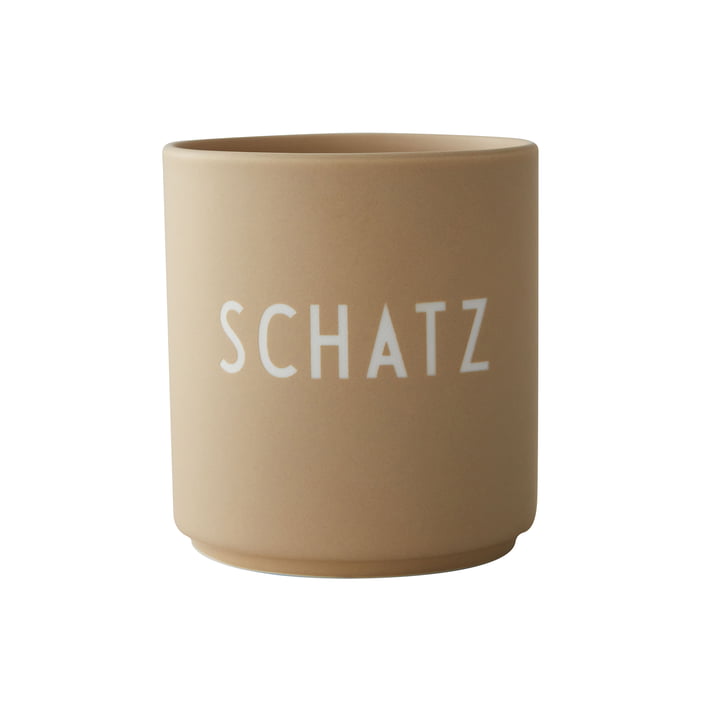 AJ Favourite Tasse en porcelaine de Design Letters dans la version Schatz / beige