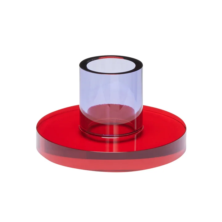 Astra bougeoir small, rouge / violet de Hübsch Interior