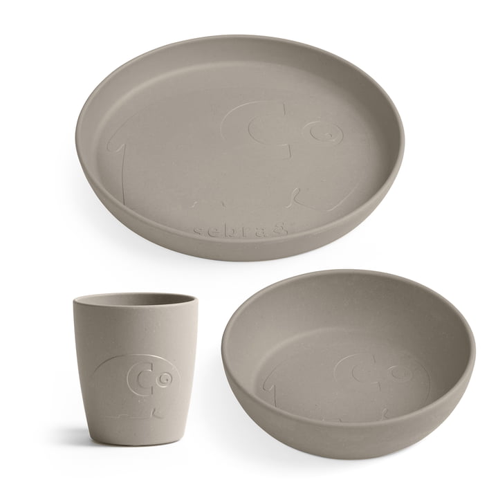 MUMS Set de vaisselle pour enfants de Sebra dans la couleur jetty beige (3 pièces)
