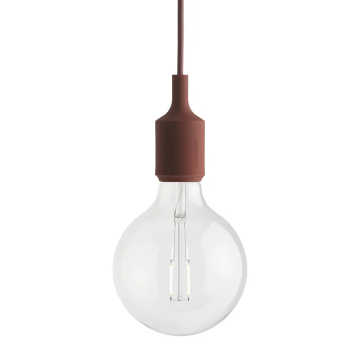Socket E27 Lampe LED suspendue de Muuto dans la version rouge profond