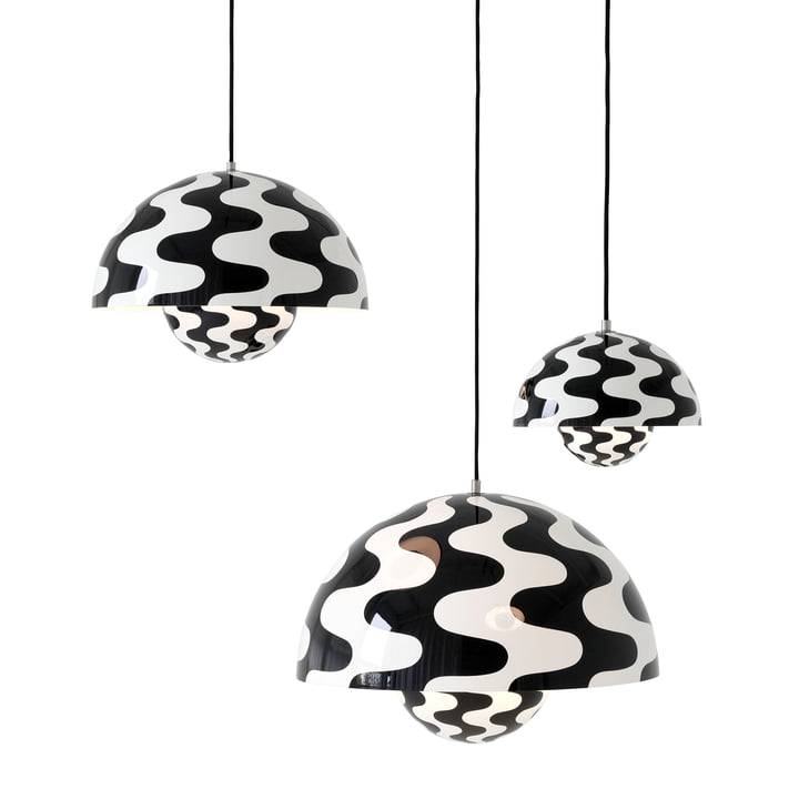 & Tradition - Flowerpot Lampe suspendue, noir / blanc