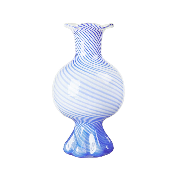 Mella Vase de Broste Copenhagen dans la couleur intense blue / off-white