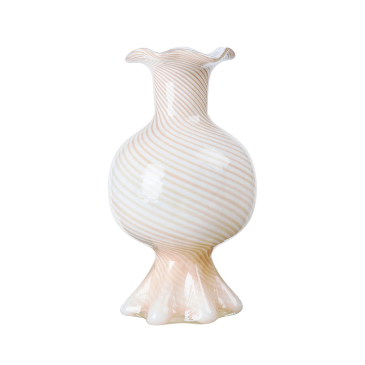 Mella Vase de Broste Copenhagen dans la couleur taupe sable / blanc cassé