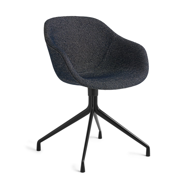 About A Chair AAC 221, Aluminium époxy noir / Fairway bleu foncé de Hay