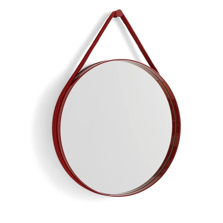 HAY - Strap Mirror No. 2, Ø 50 cm, rouge