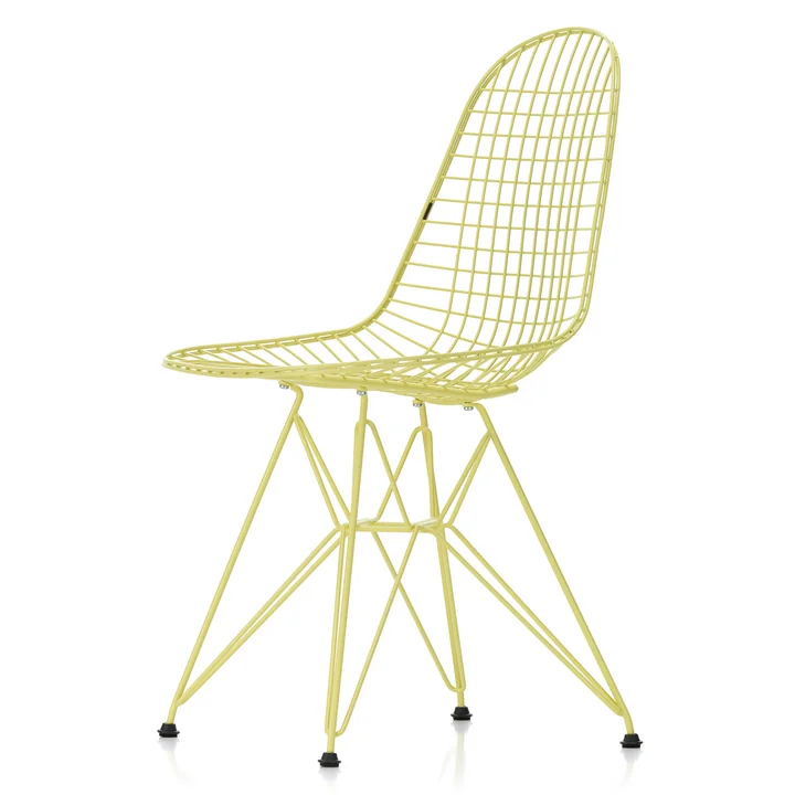 Wire Chair DKR (H 43 cm), citron / sans housse, patins en feutre (basic dark) de Vitra