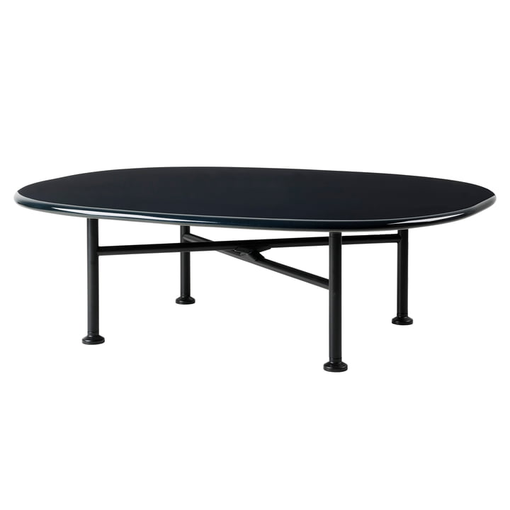 Carmel Outdoor Lounge Table de Gubi dans la version black semi matt / midnight black