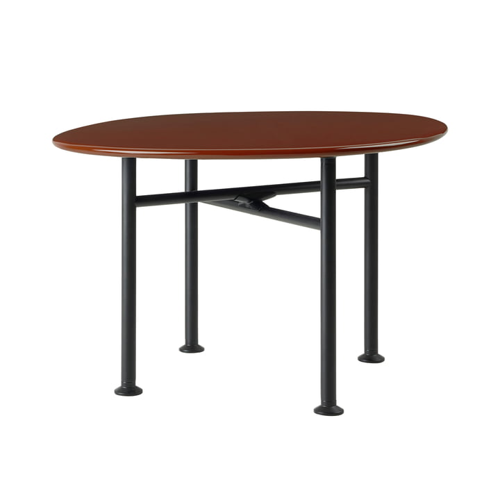 Carmel Outdoor Lounge Table de Gubi dans la version black semi matt / rock red