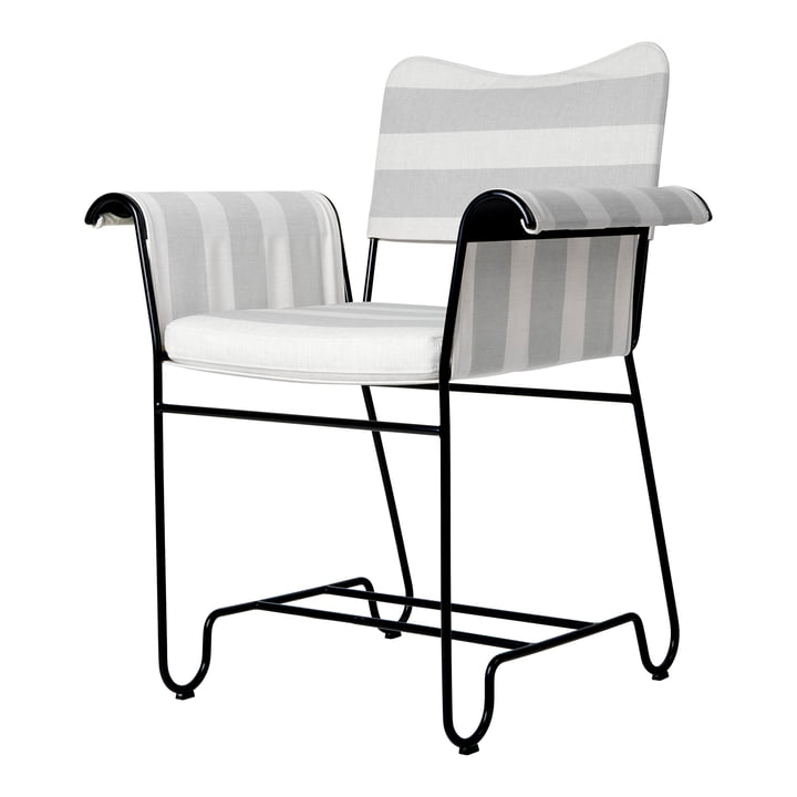 Tropique Outdoor Dining Chair, classic black / Leslie Stripe Limonta de Gubi