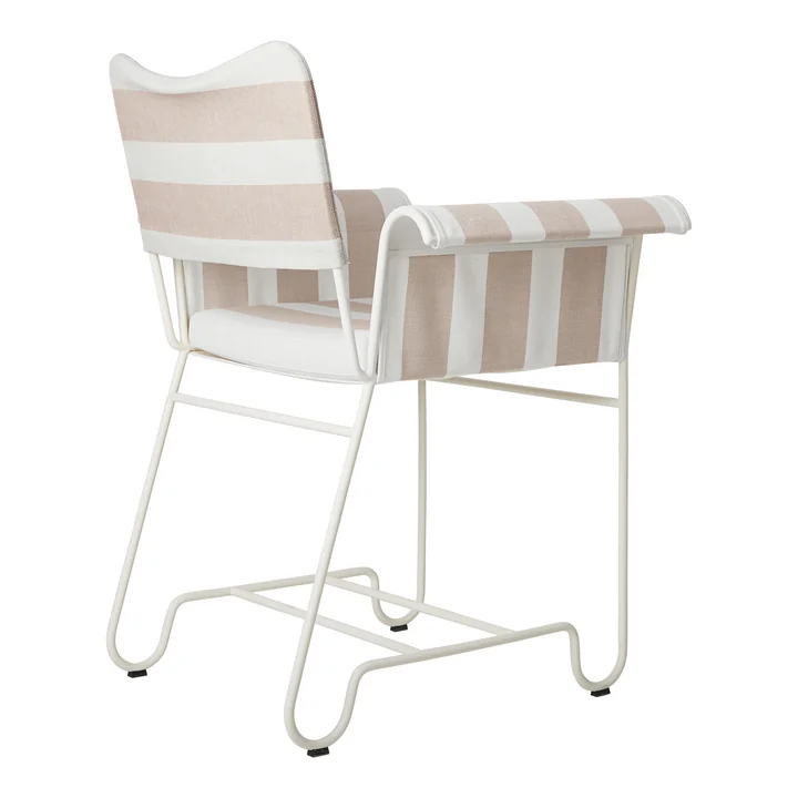 Tropique Outdoor Dining Chair, classic white semi matt / Leslie Stripe Limonta de Gubi