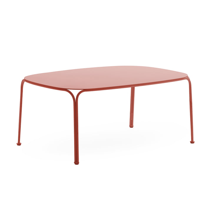 Hiray Table de jardin basse, H 38 cm, rouge rouille de Kartell