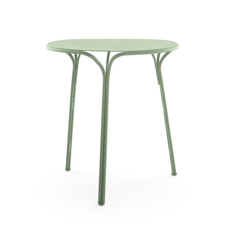 Hiray Table de jardin, Ø 60 cm, vert sauge de Kartell