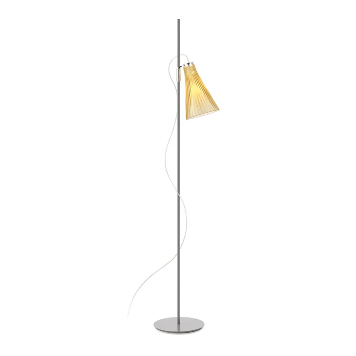 K-Lux Lampadaire, diffuseur jaune paille, structure grise de Kartell