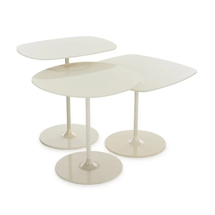 Kartell - Thierry Table d'appoint Trio, blanc (set de 3)