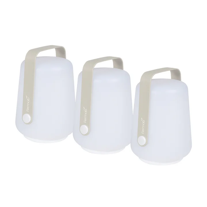 Fermob - Balad Lampe LED rechargeable, H 12 cm, lot de 3, gris argile