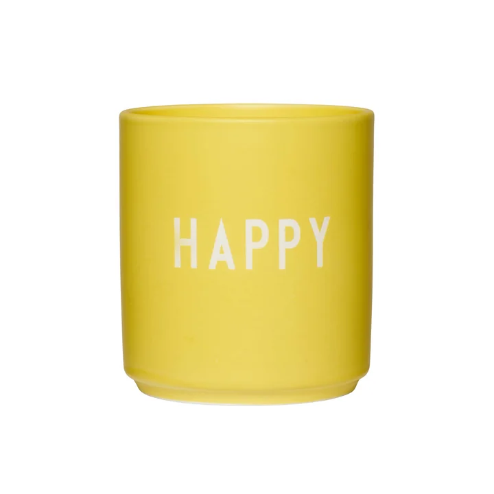 AJ Favourite Tasse en porcelaine de Design Letters dans la version Happy / yellow