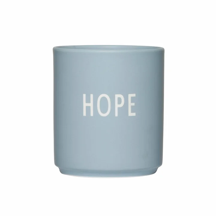 AJ Favourite Tasse en porcelaine de Design Letters dans la version Hope / light blue