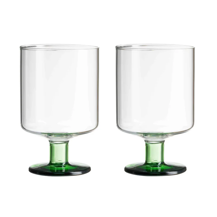 Generous Verre à vin version clear / green (set de 2)