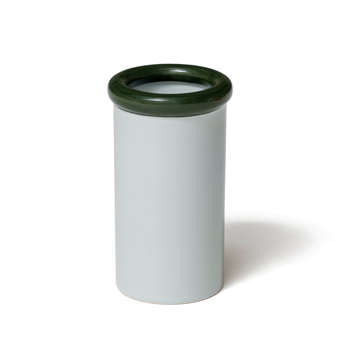 NINE - ROD Vase, Ø x H 12,3 x 21,5 cm, vert foncé / bleu clair