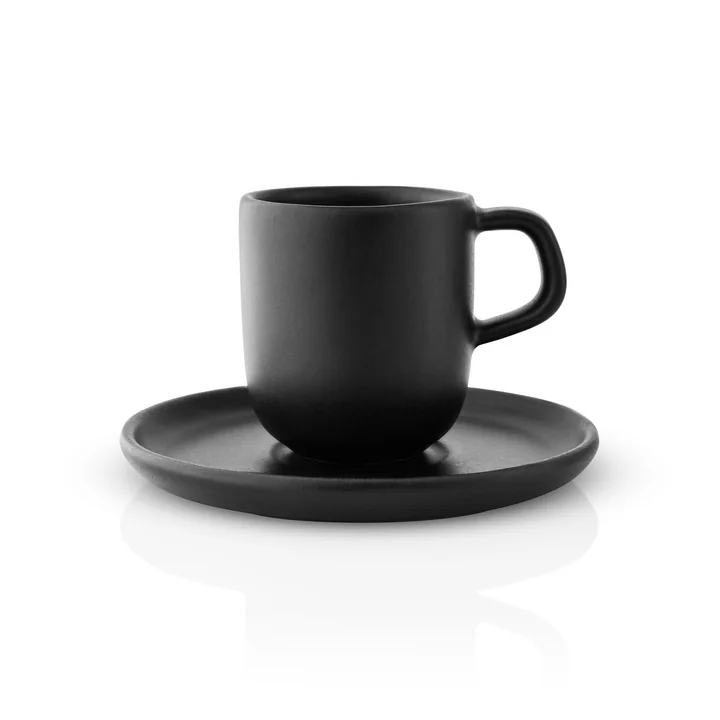 Nordic Kitchen Tasse avec soucoupe 6,5 cl, noir de Eva Solo