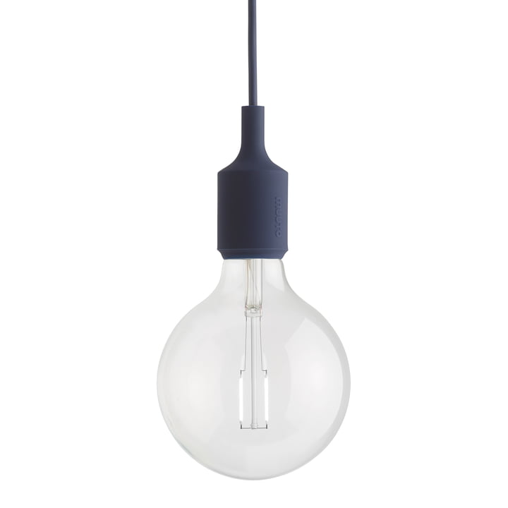 Socket E27 lampe LED suspendue de Muuto en couleur bleu nuit