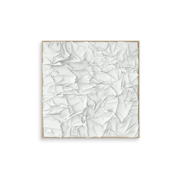 Studio Mykoda - SAHAVA Dune 2, 80 x 80 cm, blanc / cadre pin naturel