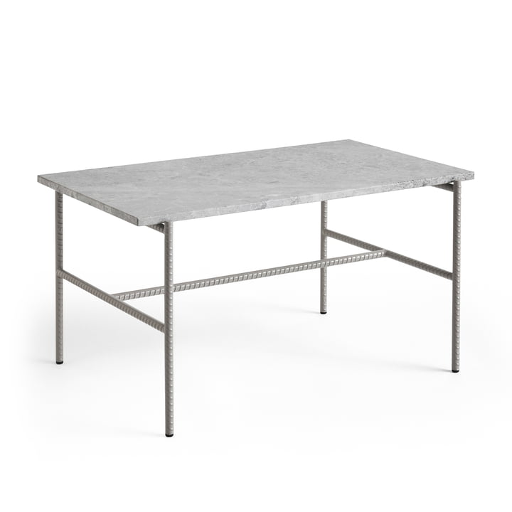 Rebar Table d'Appoint rectangulaire, Marbre gris / gris fossile de Hay