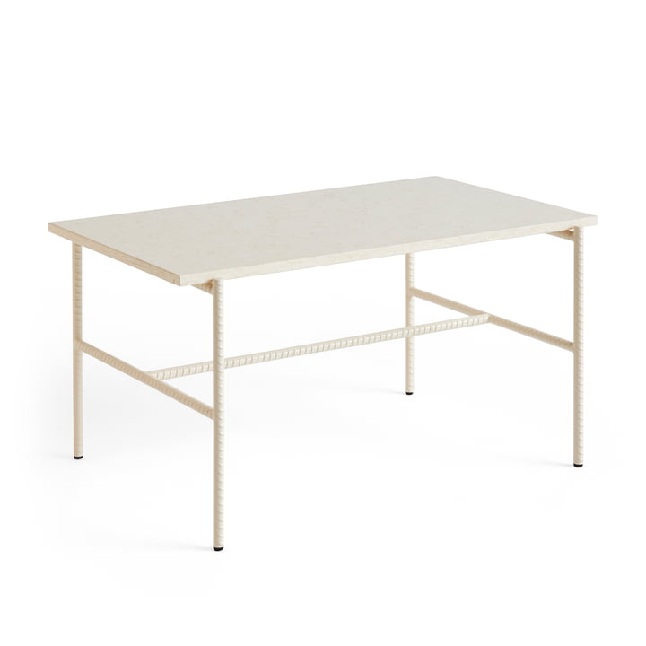 Rebar Table d'appoint rectangulaire, marbre beige / albâtre de Hay