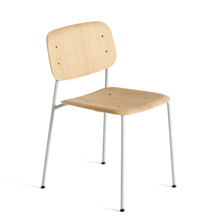 Soft Edge 40 Chaise, Chêne laqué à l'eau / gris de HAY