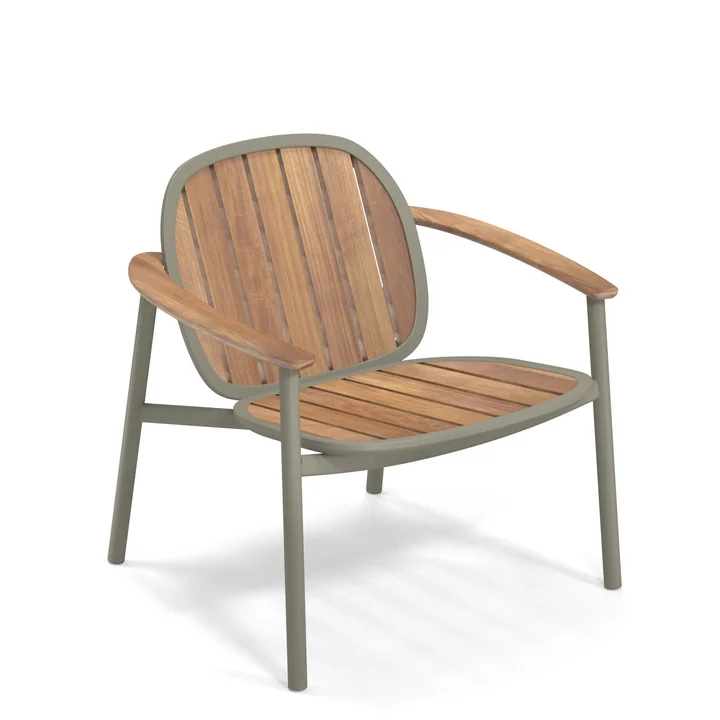 Emu - Twins Chaise longue de jardin, teck / gris-vert