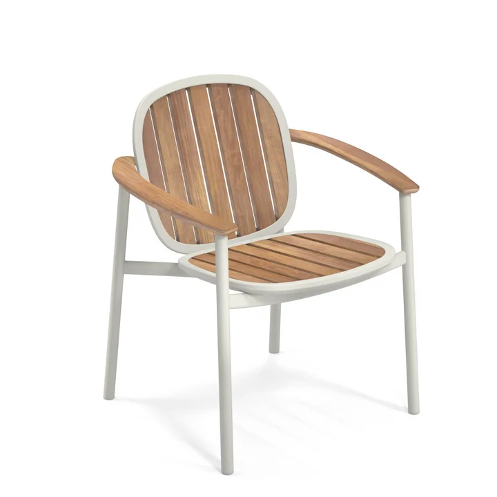 Emu - Twins Fauteuil de jardin, teck / blanc