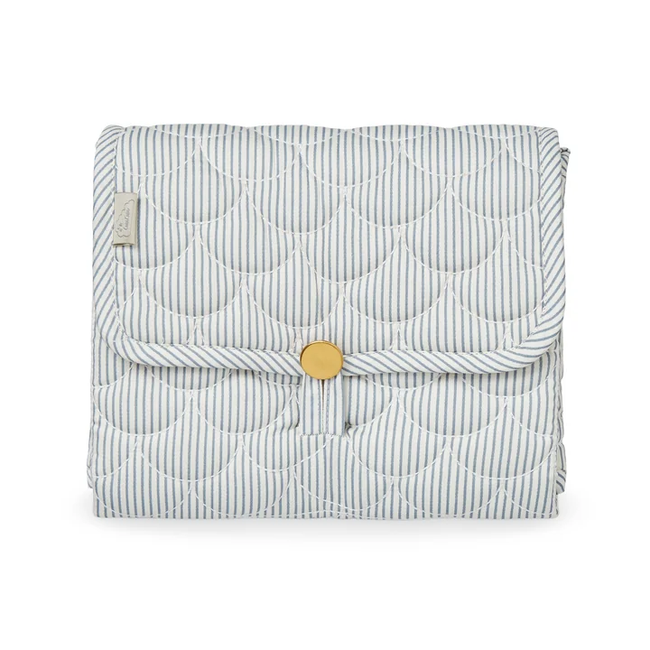 Cam Cam Copenhagen - Matelas à langer piqué, OCS classic stripes blue / praline