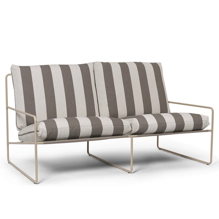 Desert Stripe Outdoor - Canapé 2 places, cashmere / chocolate de Ferm Living