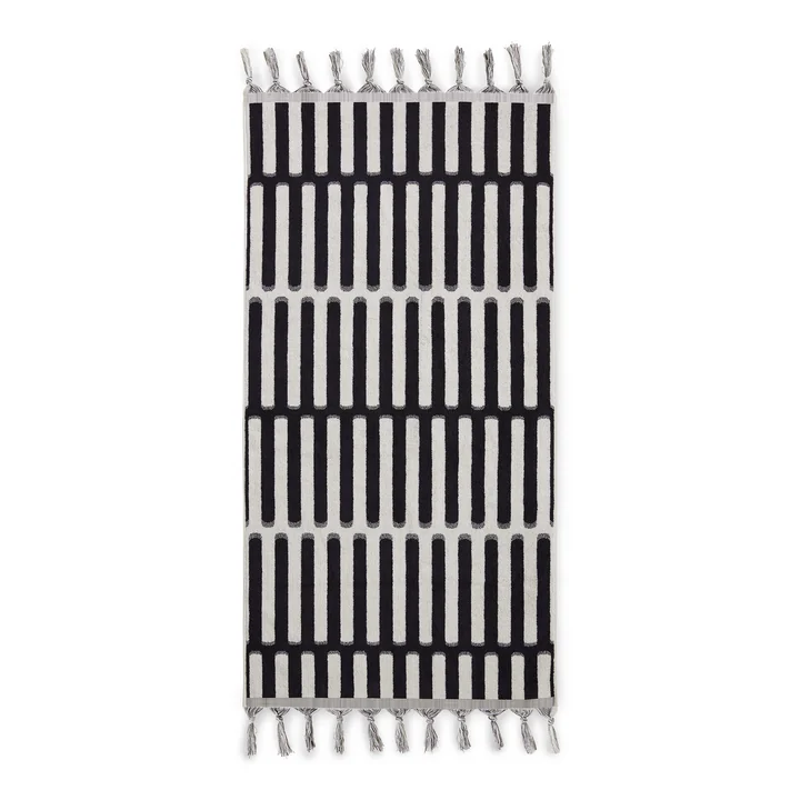 1965 Serviette de bain, 70 x 140 cm, noir / blanc de HKliving