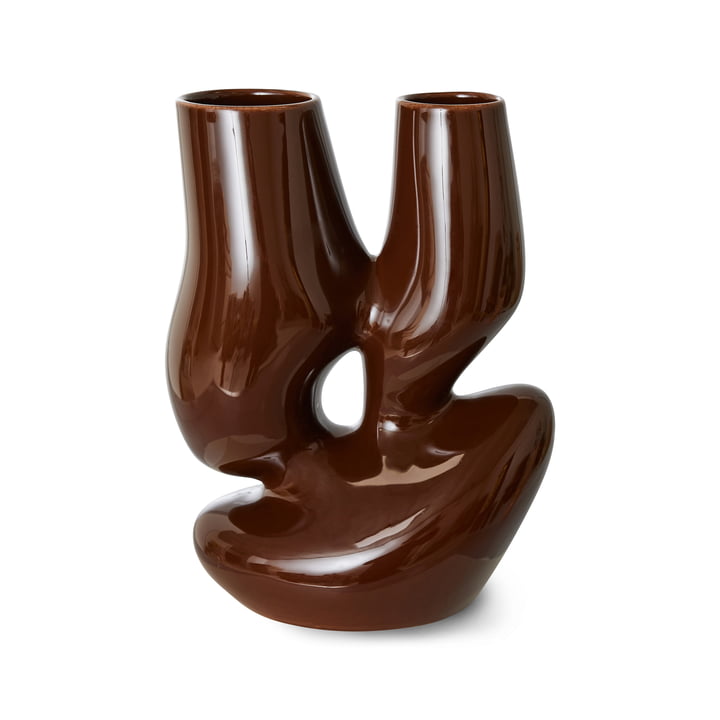 Vase en céramique Organic, L, espresso de HKliving