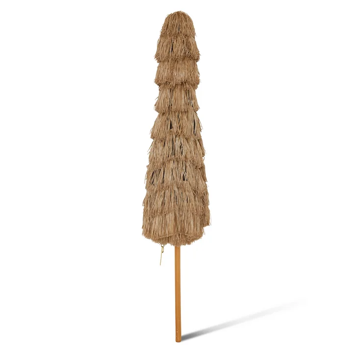 Raffia Parasol de terrasse, Ø 300 cm, brun de HKliving