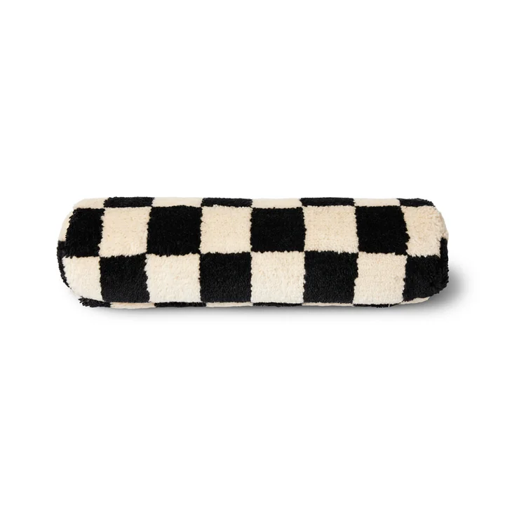 Coussin en laine, Ø 13 x 50 cm, black and white statement de HKliving