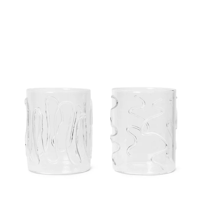Doodle Verre à boire 35 cl, transparent (set de 2) de Ferm Living