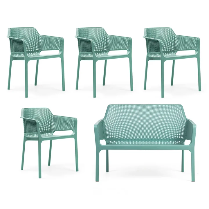 Nardi - Net Banc + 4x Net Chaise avec accoudoirs, salice