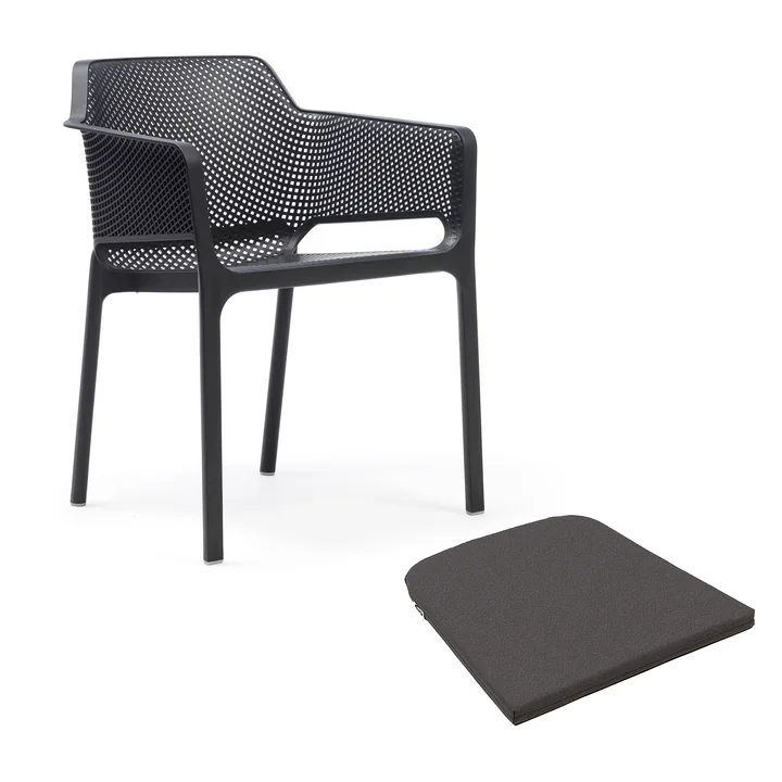 Nardi - Net - Chaise avec accoudoirs et assise, anthracite