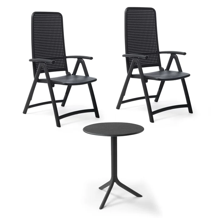 Nardi - Darsena Relax fauteuil pliant (2x) + Step table, anthracite