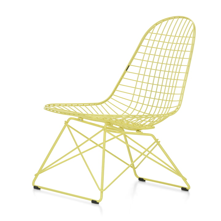 Wire Chair LKR, citron 92 (patins en plastique basic dark) de Vitra