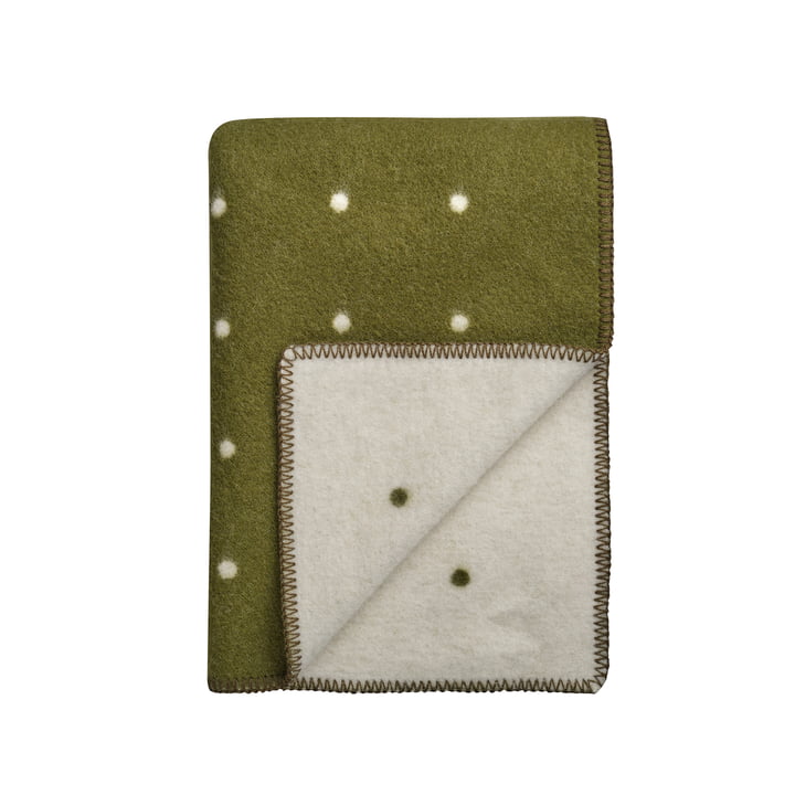 Røros Tweed - Pastille Couverture en laine 200 x 135 cm, green moss