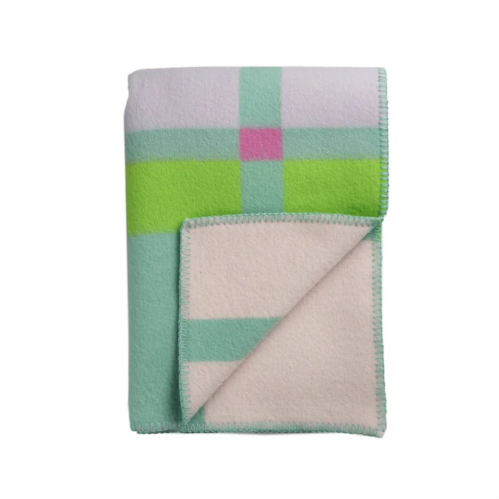 Røros Tweed - City Couverture en laine 200 x 135 cm, menthe