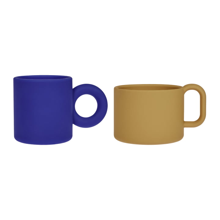 Nomu mug, optic blue / light rubber ( set de 2) de OYOY